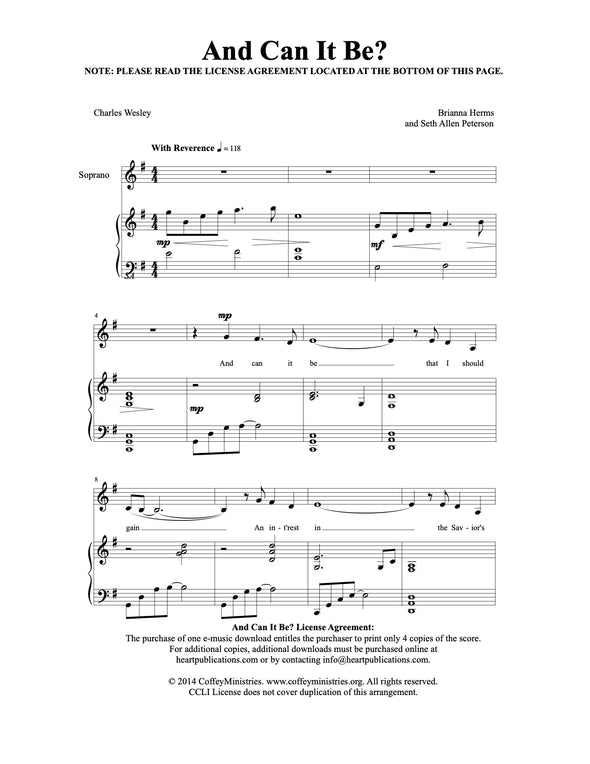 And Can It Be (SATB)