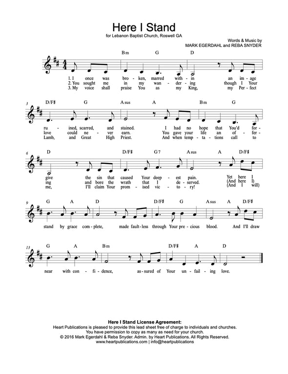 Here I Stand (Hymn Format)