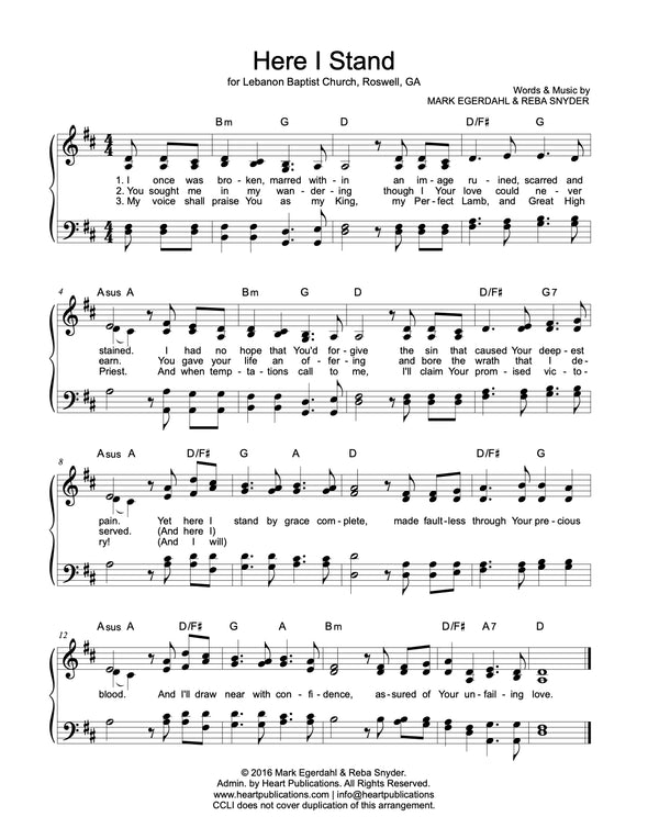 Here I Stand (Hymn Format)