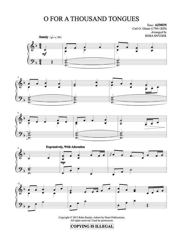 O For A Thousand Tongues To Sing (Piano Solo)